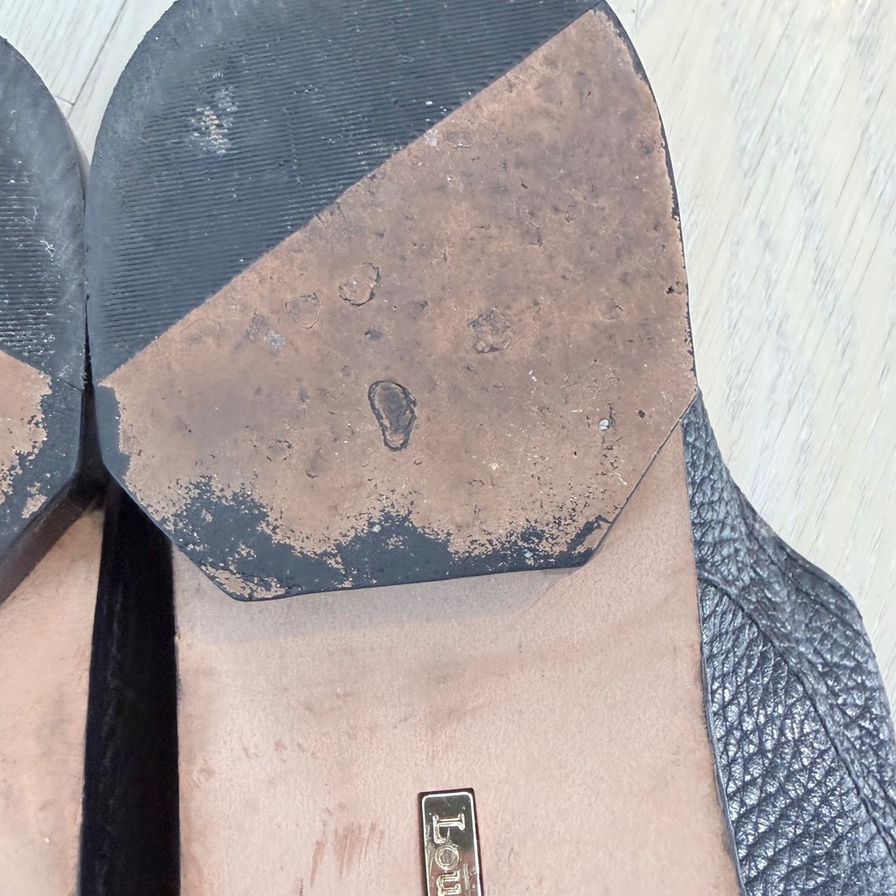 Louise et Cie Freyda Black Pebbled Leather Pointed Toe Mules Slides 9.5M 39.5 - Picture 16 of 16
